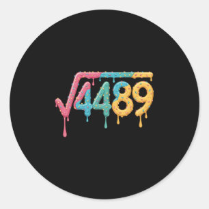 Pegatina Redonda 67 Helado Goteo Meme Raíz Cuadrada 4489 Argot Mate