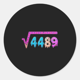 Pegatina Redonda 67 Helado Goteo Meme Raíz Cuadrada 4489 Seis Siete