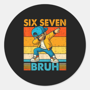 Pegatina Redonda 67 Meme 6 7 Chicos Dabbing Seis Siete Bruh Niños G