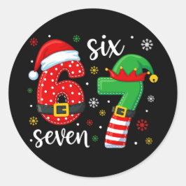 Pegatina Redonda 67 Meme Christmas
