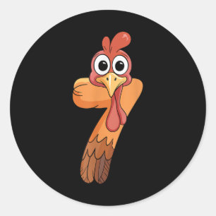 Pegatina Redonda 67 Meme Día de Acción de Gracias Pavo Día Divertid