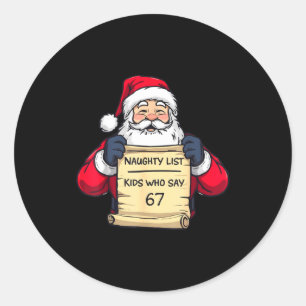 Pegatina Redonda 67 Meme Divertido Seis Siete Navidad Para Hombres