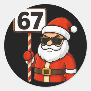 Pegatina Redonda 67 Meme Divertido Seis Siete Navidad Para Hombres 