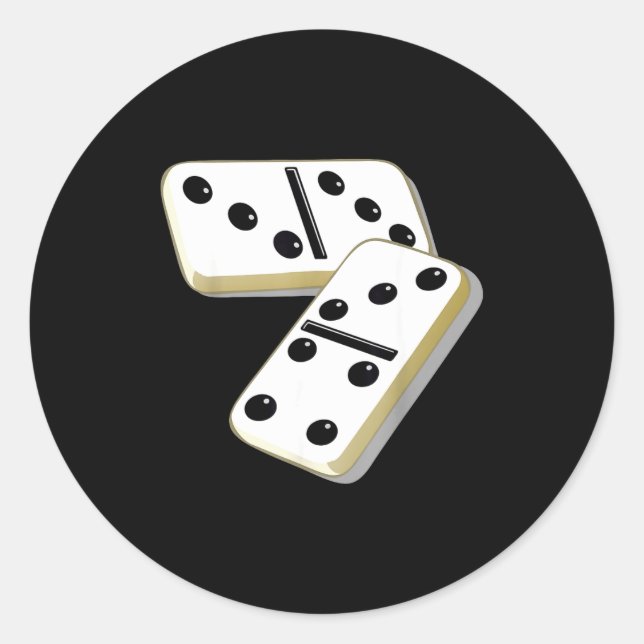 Pegatina Redonda 67 Meme Dominoes Funny Six Seven Domino 6 7 Gen Al (Anverso)