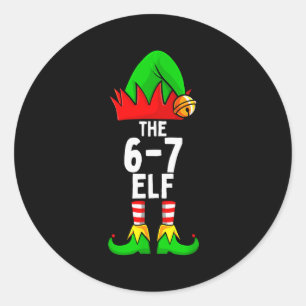 Pegatina Redonda 67 Meme Elfo Navidad Familia Emparentada 6-7 Brain