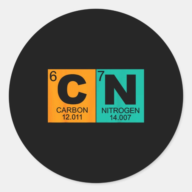 Pegatina Redonda 67 Meme Funny Science Teacher Periodic Table Retro (Anverso)