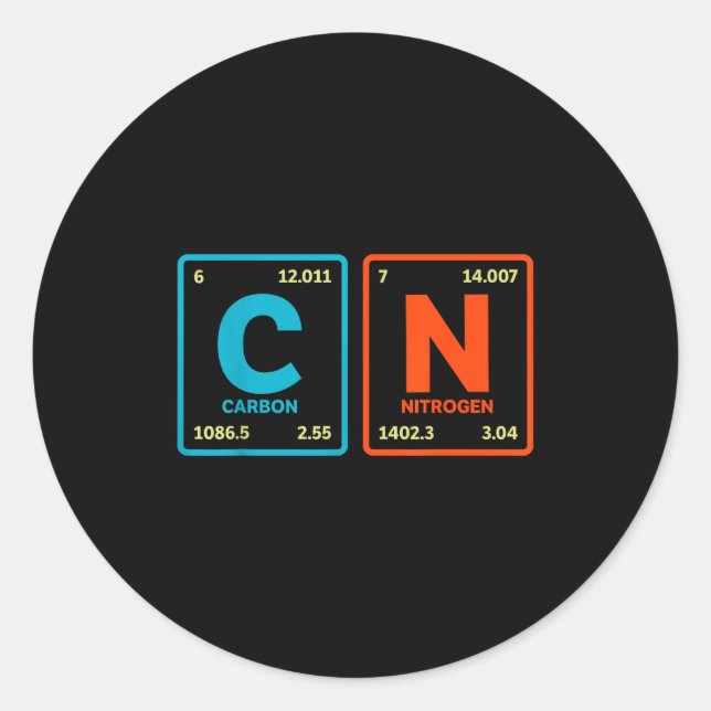 Pegatina Redonda 67 Meme Funny Teacher Science Periodic Table Retro (Anverso)