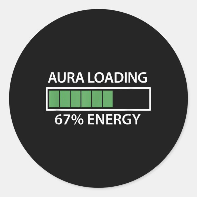 Pegatina Redonda 67 Meme Gen Alpha Aura Cargando  (Anverso)