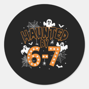 Pegatina Redonda 67 Meme Halloween Embrujado– Fantasma Divertido Y 