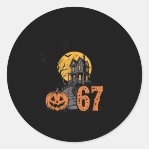 Pegatina Redonda 67 Meme Halloween Embrujado Soky - Seis Siete Gen