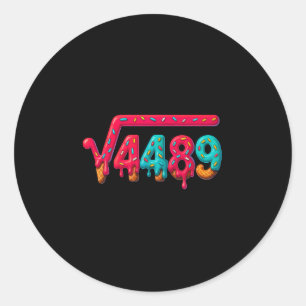 Pegatina Redonda 67 Meme Helado Goteo Raíz Cuadrada 4489 Gen Alfa