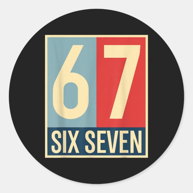 Pegatina Redonda 67 Meme Hope Poster Style  (Anverso)