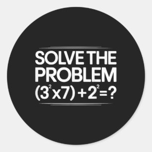 Pegatina Redonda 67 Meme Matemáticas Divertido Seis Siete Profesor