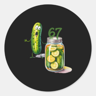Pegatina Redonda 67 Meme Pepino Sorpresa Un Frasco De Pepinos En Ro