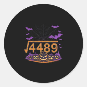 Pegatina Redonda 67 Meme Raíz Cuadrada 4489 Jerga Matemáticas Disfr