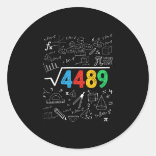Pegatina Redonda 67 Meme Raíz Cuadrada 4489 Jerga Seis Siete Profes
