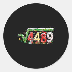 Pegatina Redonda 67 Meme Raíz Cuadrada 4489 Navidad Familiar Coinci