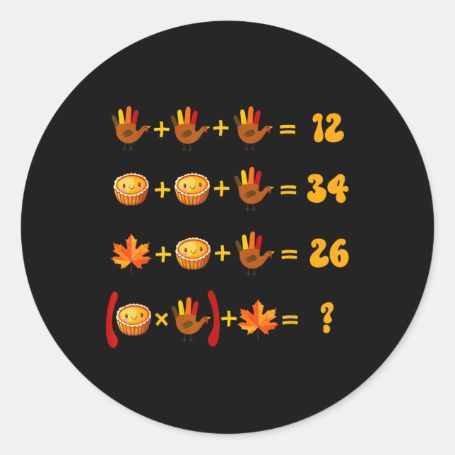 Pegatina Redonda 67 Meme Rompecabezas Lógico de Matemáticas de Acci (Anverso)
