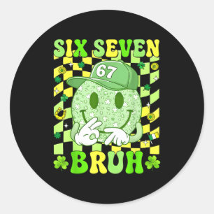 Pegatina Redonda 67 meme seis siete 6 7 bruh st patricks chicos afo