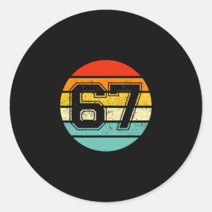 Pegatina Redonda 67 Meme Seis Siete 6 7 Meme Número Divertido Vinta