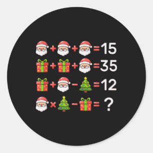 Pegatina Redonda 67 Meme Seis Siete Ecuación Matemática De Navidad