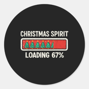 Pegatina Redonda 67 Meme Seis Siete Espíritu Navideño Cargando Gen