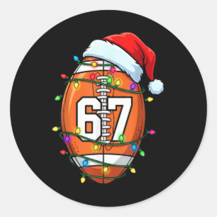 Pegatina Redonda 67 Meme Seis Siete Fútbol Santa Divertida Navidad 