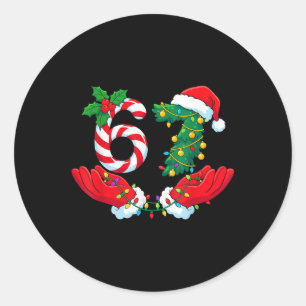 Pegatina Redonda 67 Meme Seis Siete Meme Divertido De Navidad Argot