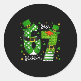 Pegatina Redonda 67 Meme Seis Siete Para Niños Niñas St Patricks