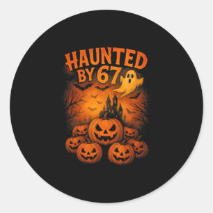 Pegatina Redonda 67 Meme Tendencia Fantasma Halloween Divertido Sei