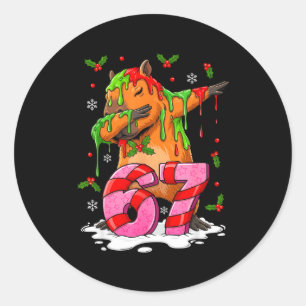 Pegatina Redonda 67 Navidad Divertido 67 Brainrot Juventud Niños Ca