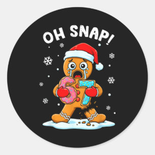 Pegatina Redonda 67 Navidad Oh Snap Hombre de Jengibre 6 7 Meme Div