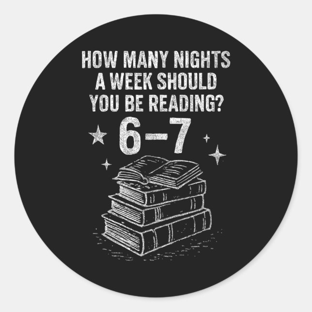 Pegatina Redonda 67 Nights Reading Meme For Bibliophiles Englieache (Anverso)