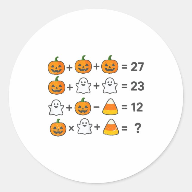 Pegatina Redonda 67 Order Operations Math Teacher Halloween Costume (Anverso)