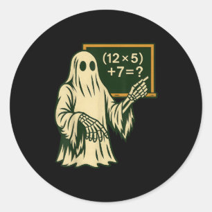 Pegatina Redonda 67 Profesor Fantasma de Halloween Seis Siete Meme 