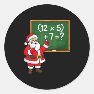Pegatina Redonda 67 Profesor Navidad Santa Seis Siete Meme Brainrot