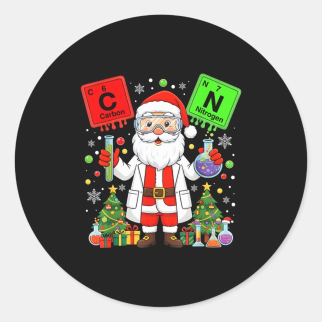 Pegatina Redonda 67 Science Teacher Chemistry 67 Periodic Table Chr (Anverso)