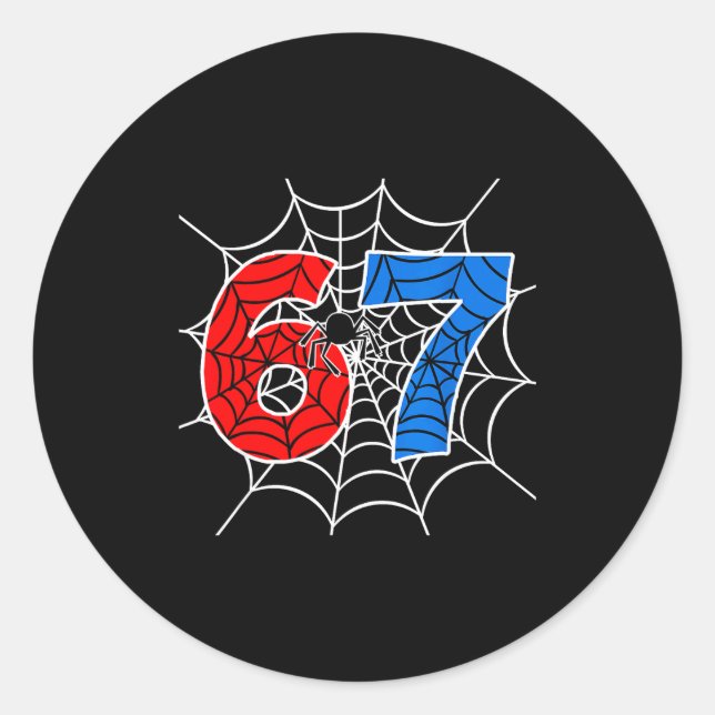 Pegatina Redonda 67 Sder-web Meme Lover Funny Six Seven Gen Alpha S (Anverso)