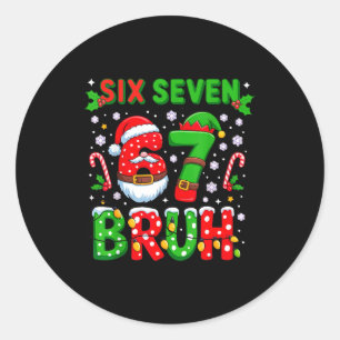 Pegatina Redonda 67 Seis Siete Burh Navidad 6 7 Meme