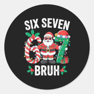 Pegatina Redonda 67 Seis Siete Burh Navidad 6 7 Meme Pijama Gen A