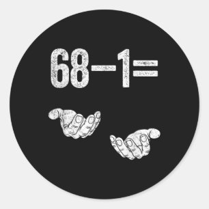 Pegatina Redonda 67 Seis Siete Matemáticas Matemáticas Brainrot Ecu