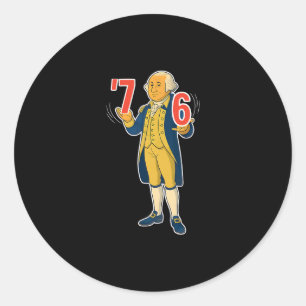Pegatina Redonda 67 Seis Siete Meme Divertido George Washington