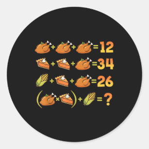 Pegatina Redonda 67 Seis Siete Meme Matemáticas Día de Acción de Gr