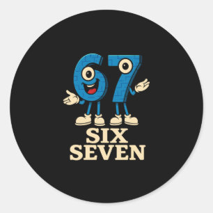 Pegatina Redonda 67 Six Seven 6-7 - Gamificación divertida para niñ