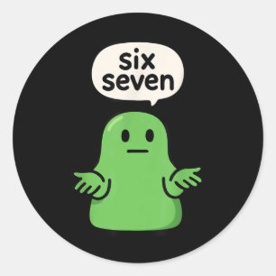 Pegatina Redonda 67 Six Seven 6-7 Slime de Blob Verde - Bra Diverti
