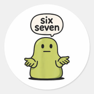 Pegatina Redonda 67 Six Seven 6-7 Slime verde de Blob - Bra diverti