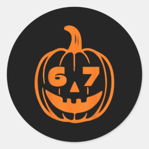 Pegatina Redonda 67 Six Seven Disfraz de Halloween para estudiantes