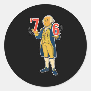 Pegatina Redonda 67 Six Seven Divertido Meme de George Washington