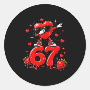 Pegatina Redonda 67 Six Seven Helado Meme Días de San Valentín dive
