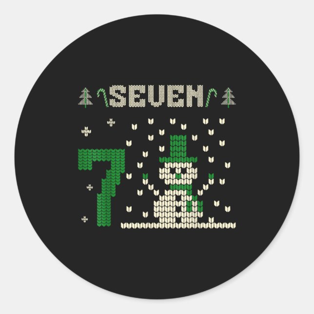 Pegatina Redonda 67 Six Seven Meme Snowman Christmas Couple Matchin (Anverso)